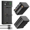 K&F Concept NP-F970 Dual Slot Charger with 2 Pack Battery