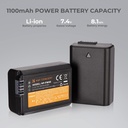 K&F Concept NP-F970 Dual Slot Charger with 2 Pack Battery