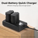 K&F Concept NP-F970 Dual Slot Charger with 2 Pack Battery