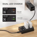K&F Concept NP-F970 Dual Slot Charger with 2 Pack Battery