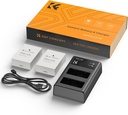K&F Concept LP-E8 Battery and Charger Set with Dual Slot Charger