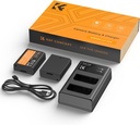 K&F Concept NP-F970 Dual Slot Charger with 2 Pack Battery