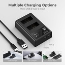 K&F Concept NP-F970 Dual Slot Charger with 2 Pack Battery