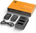 K&F Concept NP-F970 Dual Slot Charger with 2 Pack Battery