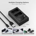 K&F Concept NP-F970 Dual Slot Charger with 2 Pack Battery