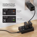 K&F Concept NP-F970 Dual Slot Charger with 2 Pack Battery