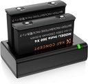K&F Concept 360 X4 Battery, 2 Pack X4 Batteries and Fast LED Charger Compatible with Insta360 X4 Action Camera