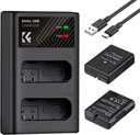 K&F Concept EN-EL14 (2 Batteries) (1050mAh) Battery and Charger with Dual Charging Slot