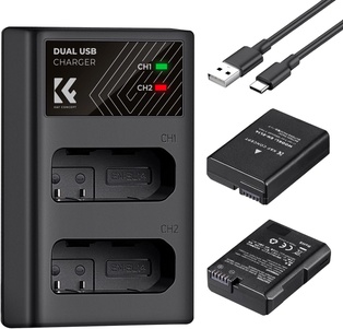K&F Concept EN-EL14 (2 Batteries) (1050mAh) Battery and Charger with Dual Charging Slot